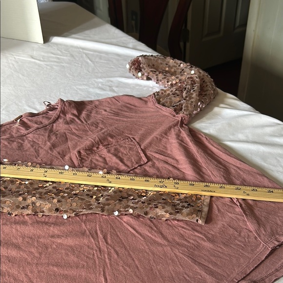 Free People Pink Oversized Sequin Tee - Picture 8 of 8